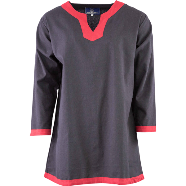 Basic Medieval Tunic - Black with Red