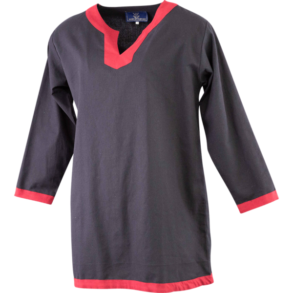 Basic Medieval Tunic - Black with Red