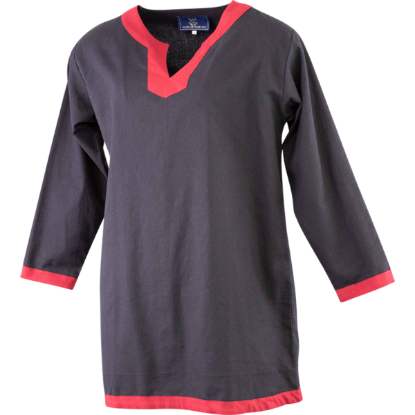 Basic Medieval Tunic - Black with Red