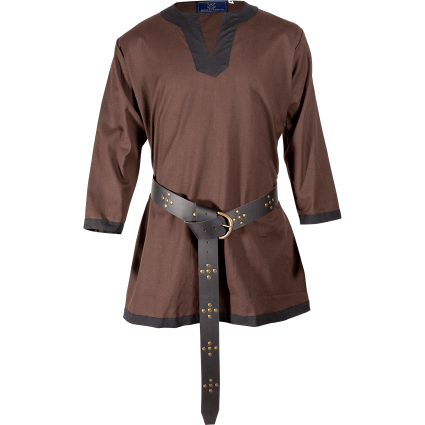 Basic Medieval Tunic - Brown with Black - HW-701393BR - LARP Distribution