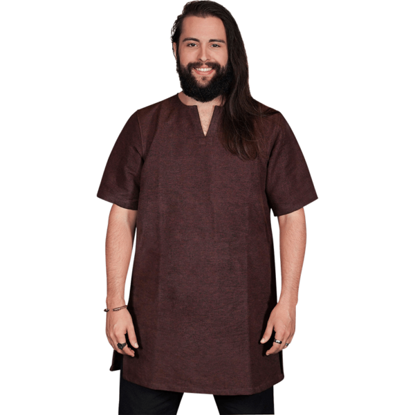 Mens Half Sleeve Viking Undertunic - Brown