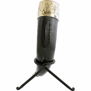 Fleur-de-Lys Rim Drinking Horn with Stand