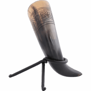 Floral Knotwork Drinking Horn with Stand