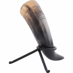 Floral Knotwork Drinking Horn with Stand