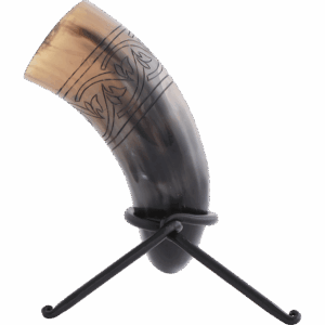 Floral Knotwork Drinking Horn with Stand