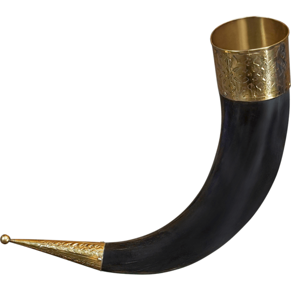 Floral Rim Drinking Horn