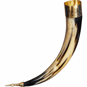 Elegant Floral Drinking Horn