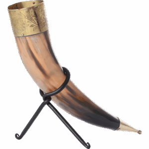 Leaf Rim Drinking Horn with Stand