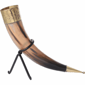 Leaf Rim Drinking Horn with Stand