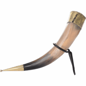 Leaf Rim Drinking Horn with Stand