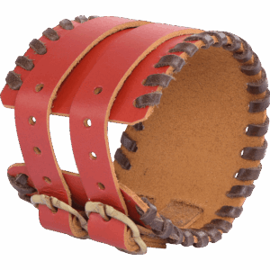Buckled Leather Bracelet - Red