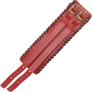 Buckled Leather Bracelet - Red