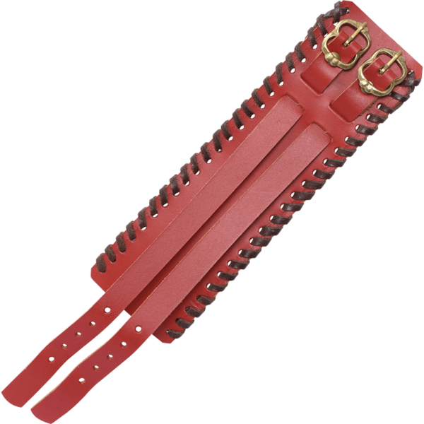 Buckled Leather Bracelet - Red