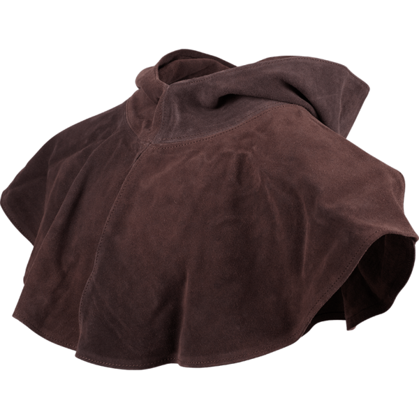 Brown Medieval Suede Hood