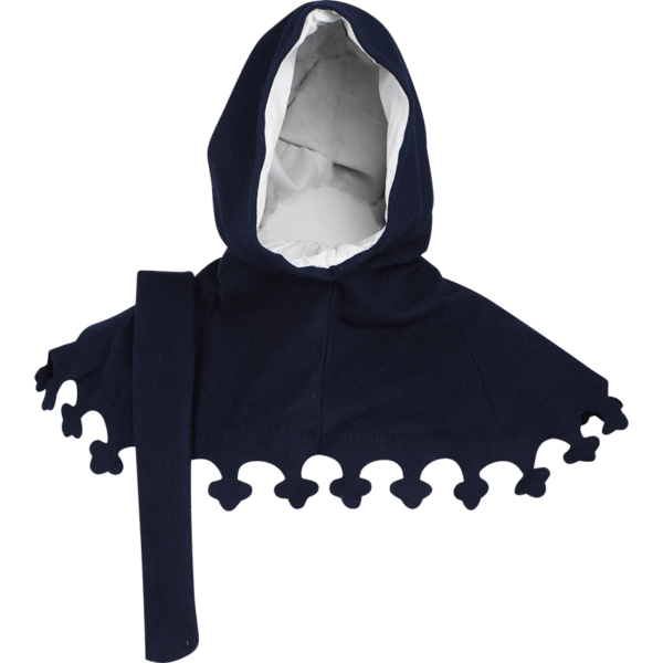 Wool Medieval Liripipe Hood - Blue