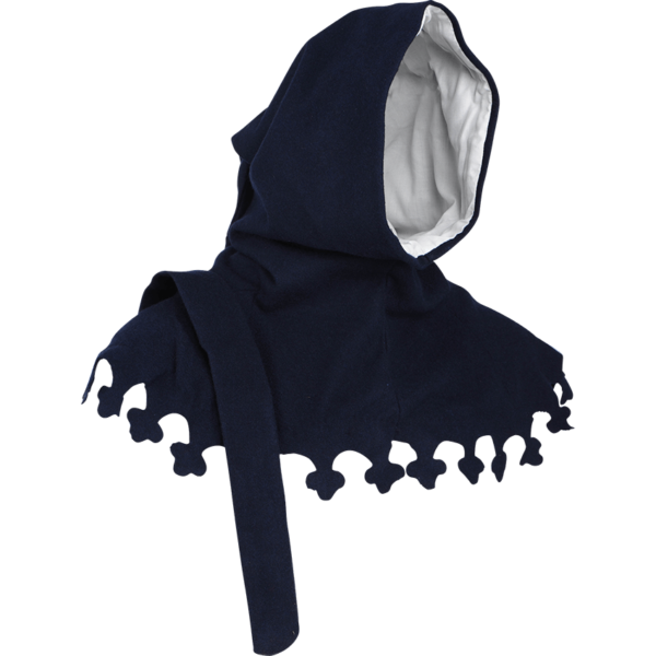 Wool Medieval Liripipe Hood - Blue