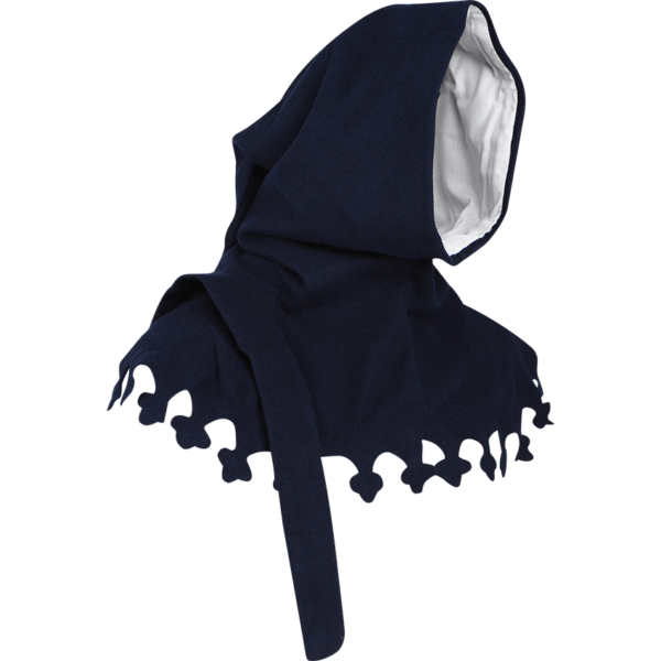 Wool Medieval Liripipe Hood - Blue