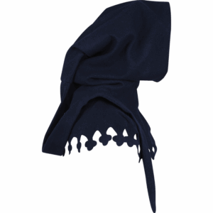 Wool Medieval Liripipe Hood - Blue