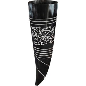 Engraved Dragon Drinking Horn