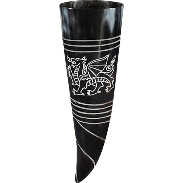 Engraved Dragon Drinking Horn