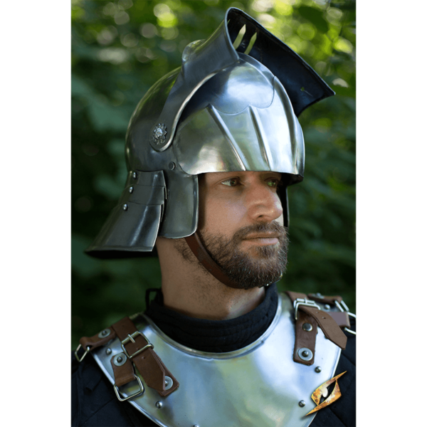 Gothic Sallet Helmet - Steel Finish