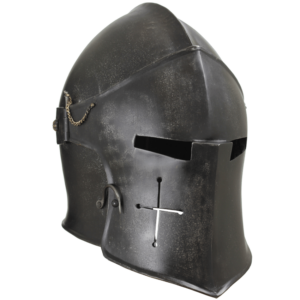 Epic Dark Visored Barbuta Helmet