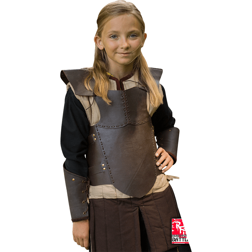Childs Brown Leather Body Armour MCI2711 LARP Distribution