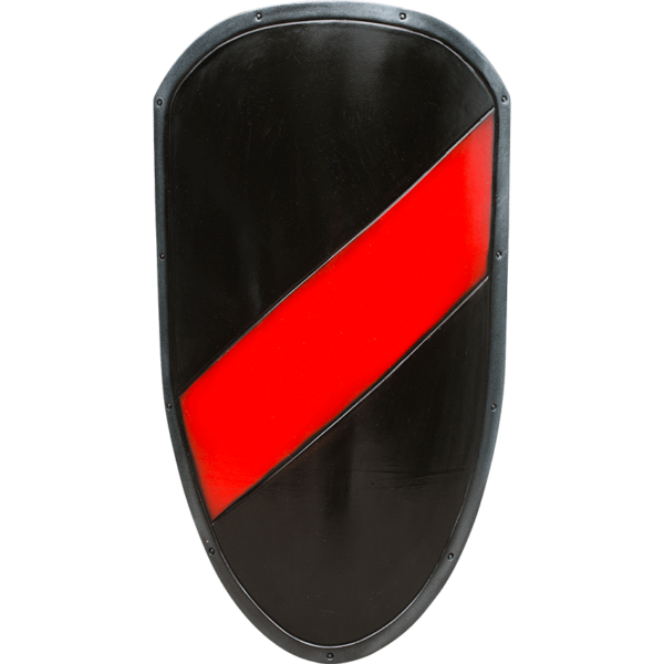 Red and Black Striped RFB Large LARP Shield