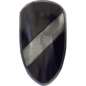Silver and Black Striped Ready For Battle Large Shield