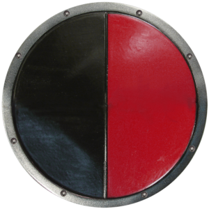 Red and Black Ready For Battle Round LARP Shield