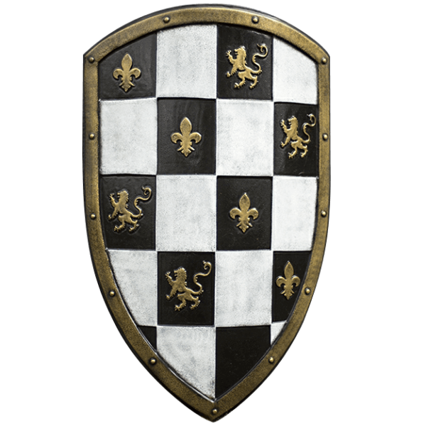 White Checkered LARP Shield