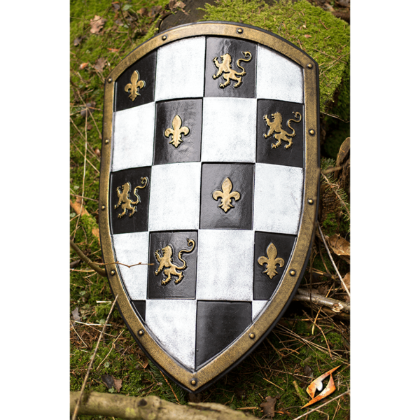 White Checkered LARP Shield