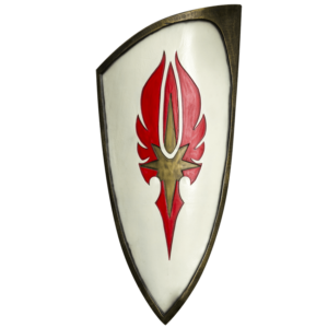 Red and White LARP Elven Shield