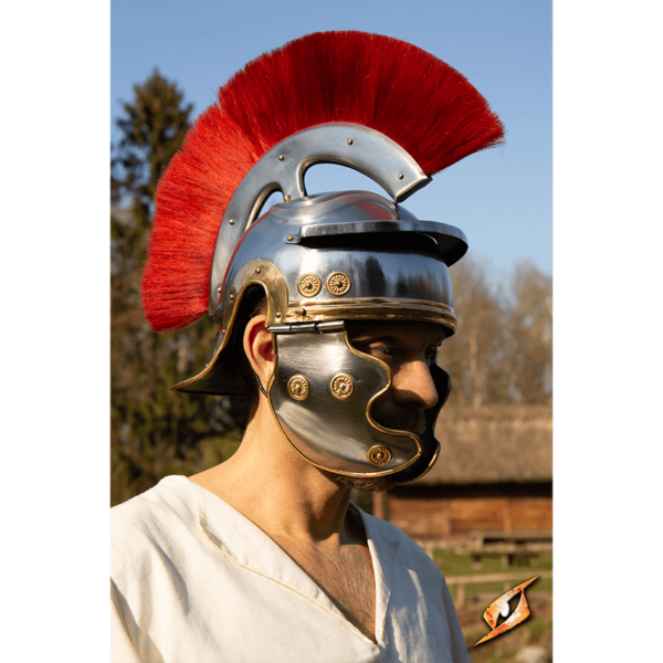Roman Trooper Helmet with Red Plume