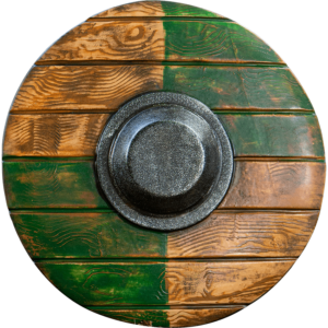 Drang Round LARP Shield - Green/Wood
