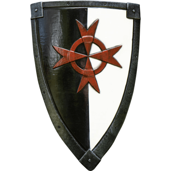 Crusader LARP Shield - Black/White