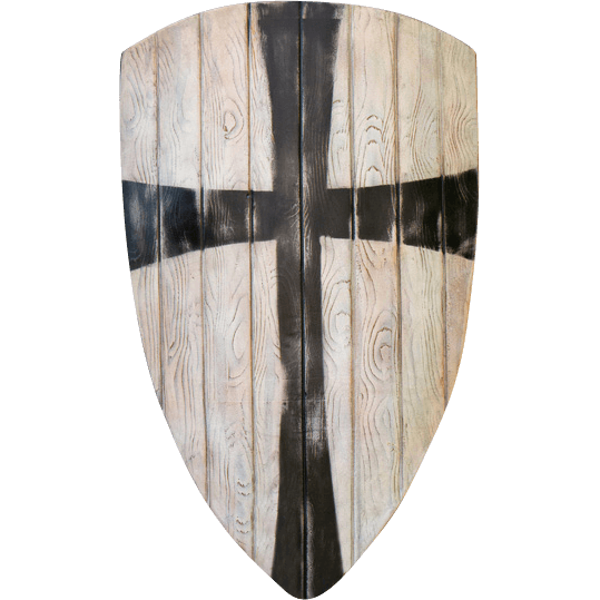 Crusader LARP Shield - White/Black