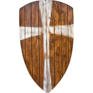 Crusader LARP Shield - Wood with White