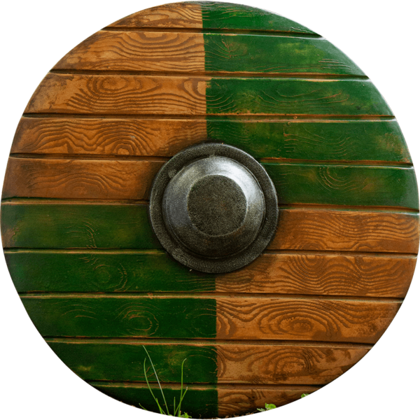 Drang LARP Shield - Green and Wood