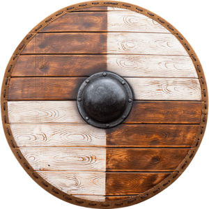 Thegn LARP Shield - White and Wood - 80 cm