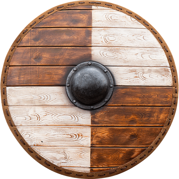 Thegn LARP Shield - White and Wood - 80 cm