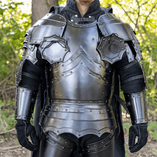 Large Blackened Balthasar Spaulders
