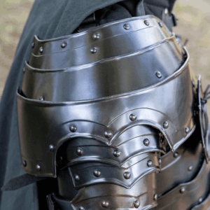 Large Blackened Balthasar Spaulders