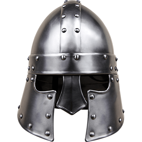 Steel Halanor Barbuta Helmet