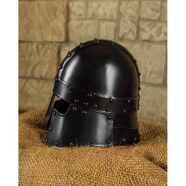 Blackened Halanor Barbuta Helmet