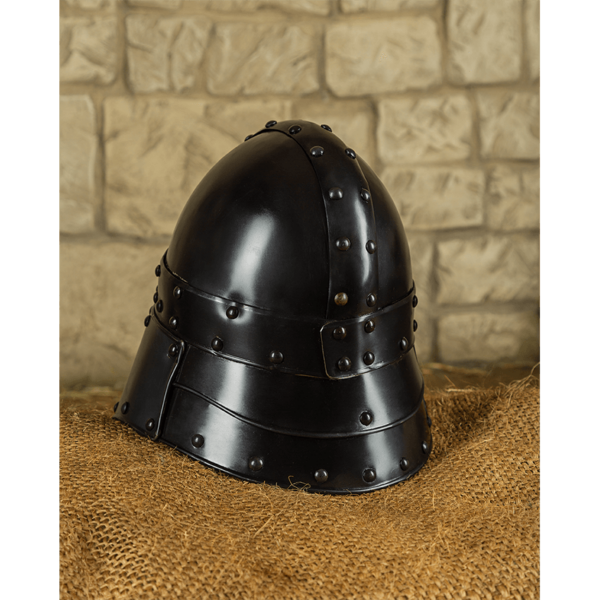 Blackened Halanor Barbuta Helmet