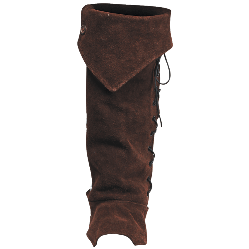 Borraq Black Suede Leather Comfort Gaiters with Brown Suede Feature Panel 