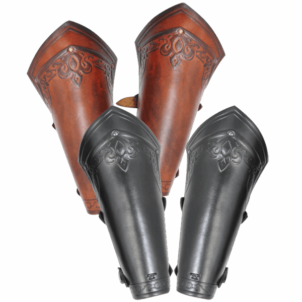 Lancelot Embossed Leather Bracers