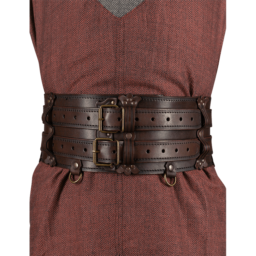 Wide Medieval Waist Belt - Black