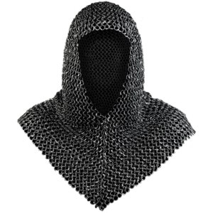 Richard Riveted Blackened Chainmail Coif